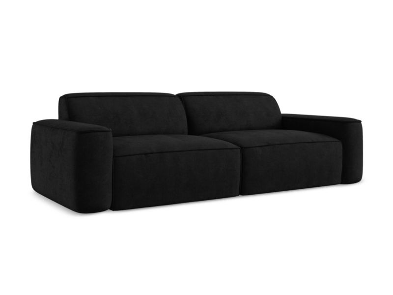 4-osobowa kanapa modułowa LaMiaSofa MELISSA z tkaniny szenilowej 244x102 cm czarny 1 szt.