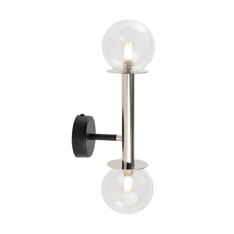 Kinkiet ścienny Sigma Lighting Daisy czarno-srebrny styl minimalistyczny 2 x G9 x IP20 wym: 37 x 10 x 15 cm - 1 szt.