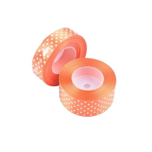 Wstążka satynowa Neopak Tasiemka Pomarańcz Kropki 38mm22m 1 szt.