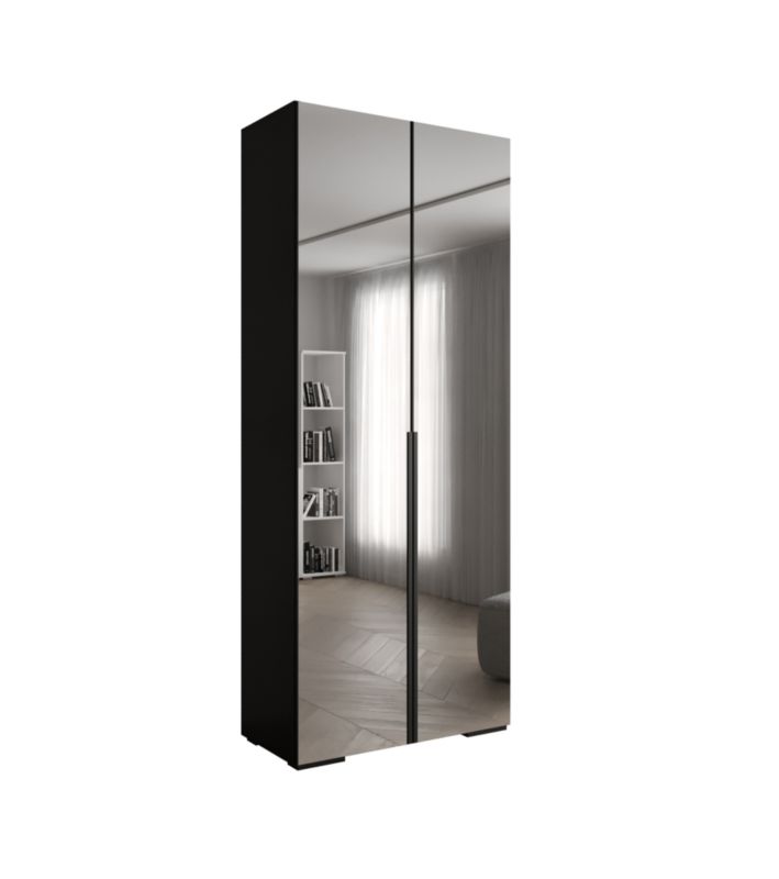 Szafa uchylna Abiks INOVA lustro wz.1 szer.100cm (czarny/czarny)