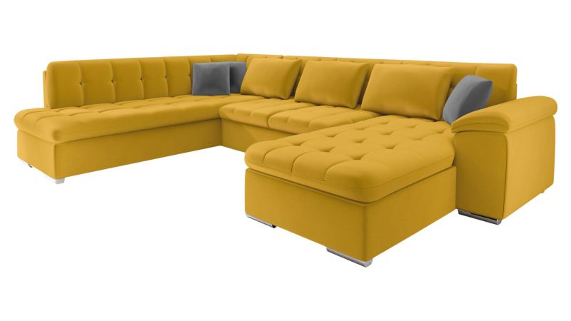 Narożnik z funkcją spania MIRJAN 24 Niko Bis Premium prawy żółty/żółty/szary 1 szt.