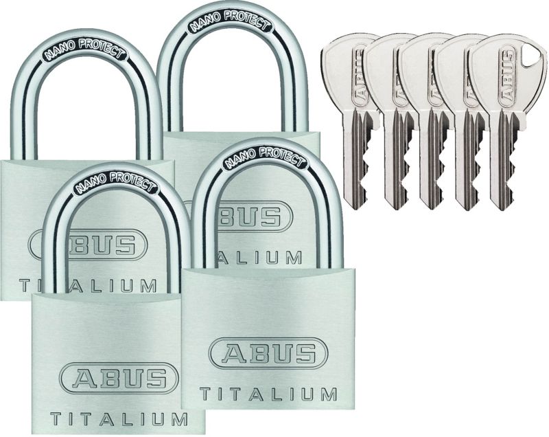 Zestaw 4 kłódek pałąkowych Abus na 1 klucz 40 mm QUAD B