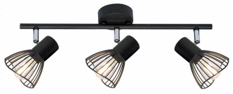 Lampa sufitowa Candellux Fly czarna wym: 15 x 56 x 8 cm 3xE14 x 40W 1 szt.