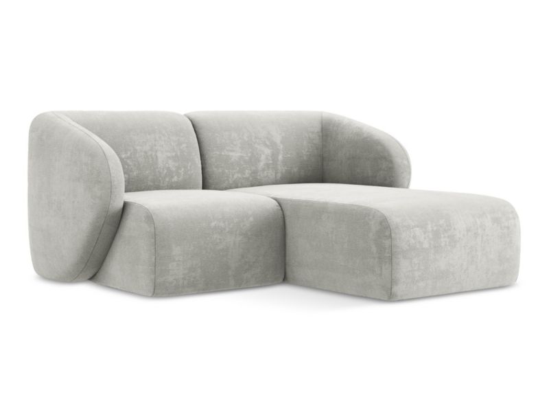 Narożnik prawostronny LaMiaSofa CERVO z tkaniny szenilowej 178x166 cm jasny szary 1 szt.