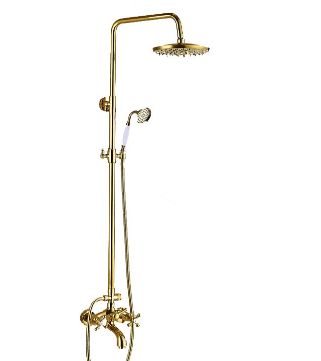 Bateria prysznicowa Lauferi IMEA mosiężna z dzeszczownicą złota retro 1 szt.