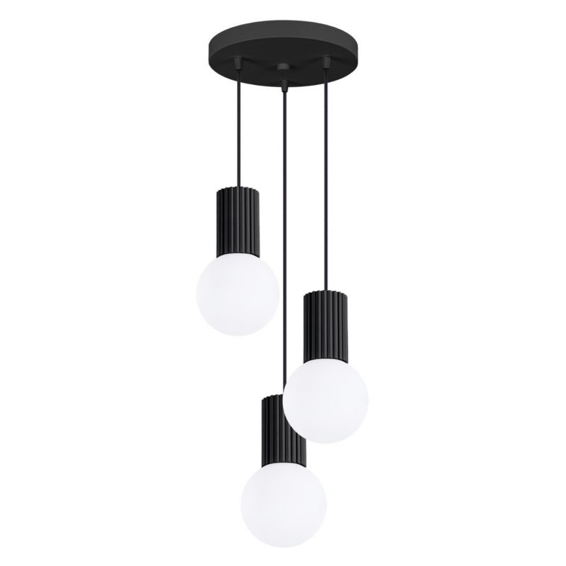 Lampa wisząca Sollux Lighting Halo 7358 czarno-biała nowoczesna 3xG9 x 1 szt.