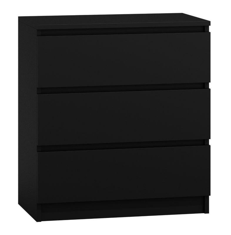 Komoda Topeshop Szafka 3 Szuflady M3 Czerń 40x70x75 cm 1 szt.