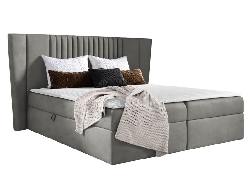 Łóżko kontynentalne MIRJAN 24 Spark 160x200 platynowy szary 1 szt.