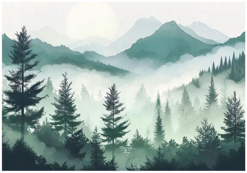 Fototapeta Las Góry Natura WALLARENA 250x175 cm Tapeta Ścienna Na Flizelinie 1 szt.