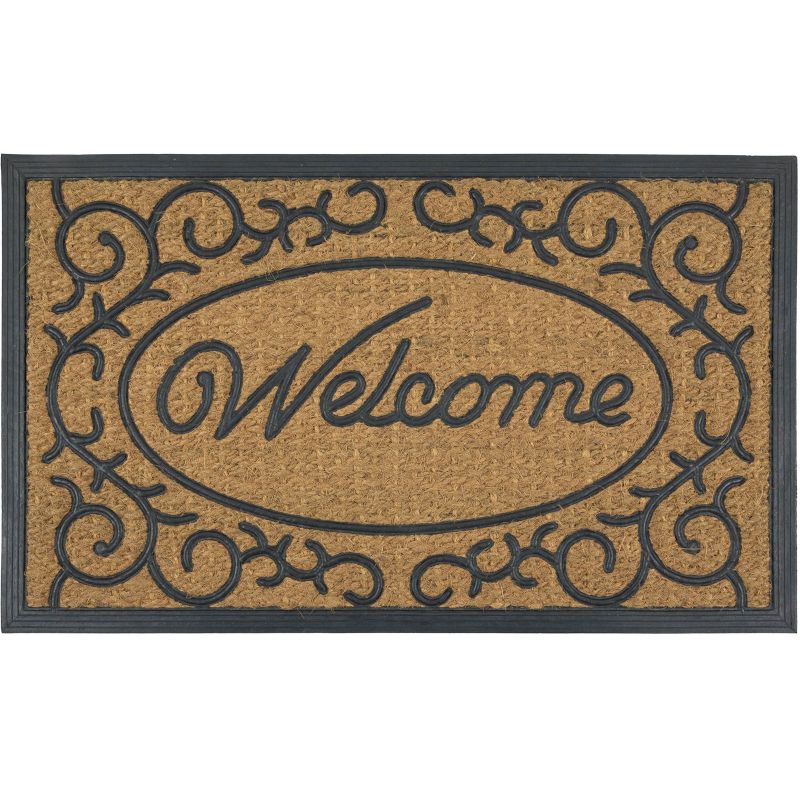 Wycieraczka Panama Welcome 45x75 cm e-floor pod drzwi guma kokos naturalny brązowy czarny 1 szt