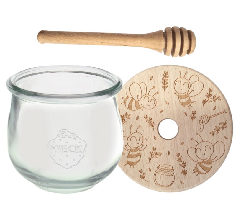 Słoik do miodu MODO24 Weck 370 ml fi 80 tulip nabierak W1 1 kpl.