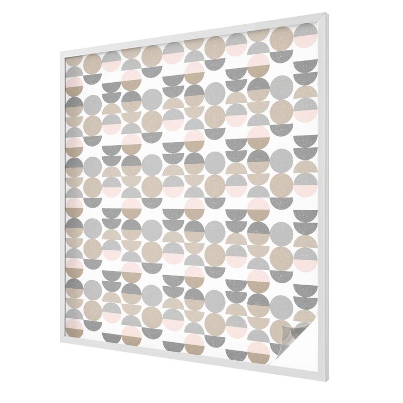 Folia Okienna Wallfluent 100x116 cm Chroniąca Prywatność Geometryczne okręgi i półokręgi w delikatnych barwach 1 rol.