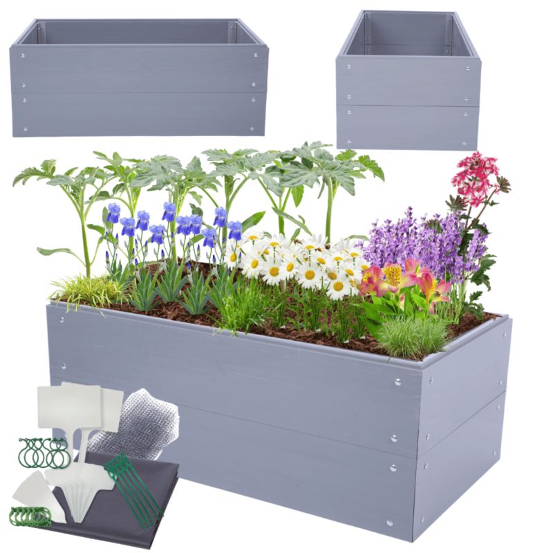 Grządka podwyższona MODO24 modułowa plastikowa trwała odporna na warunki atmosferyczne 40x100x60 cm 1 szt.