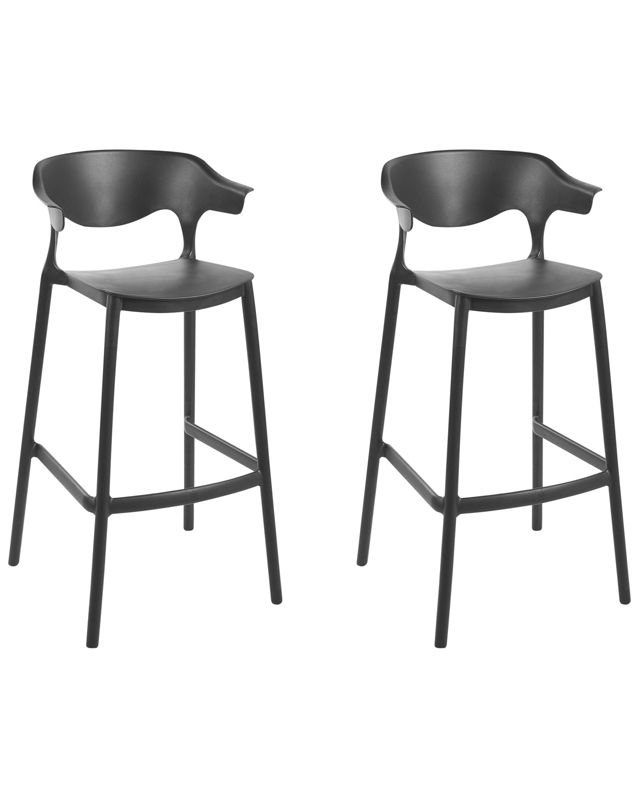 Zestaw 2 krzeseł ogrodowych Gubbio Czarny 1 par.