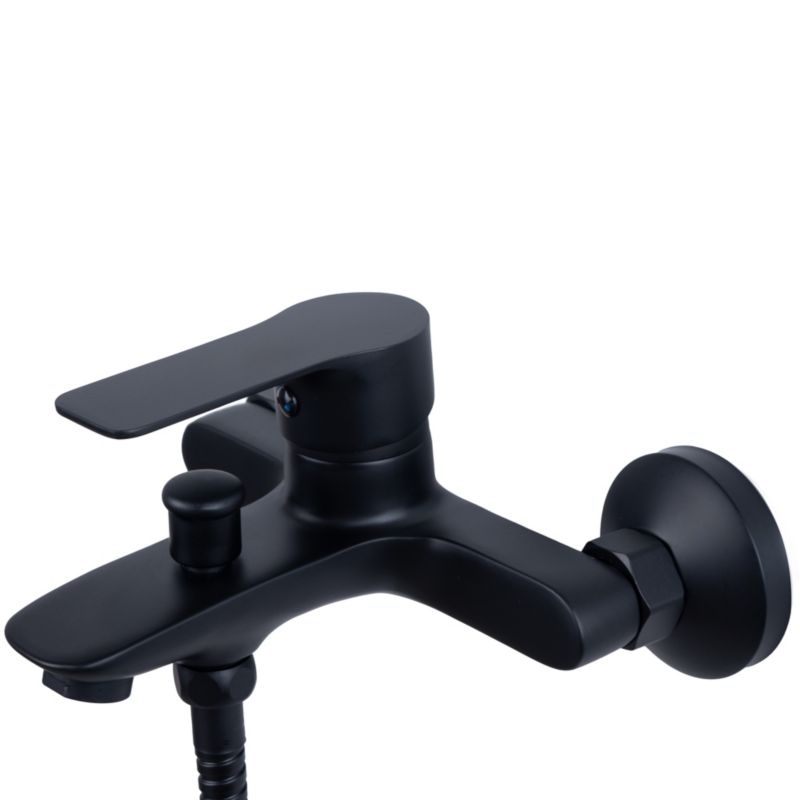 Bateria wannowa KORFU - Yoka Home ścienna prysznicowa natryskowa czarna- 1 szt.