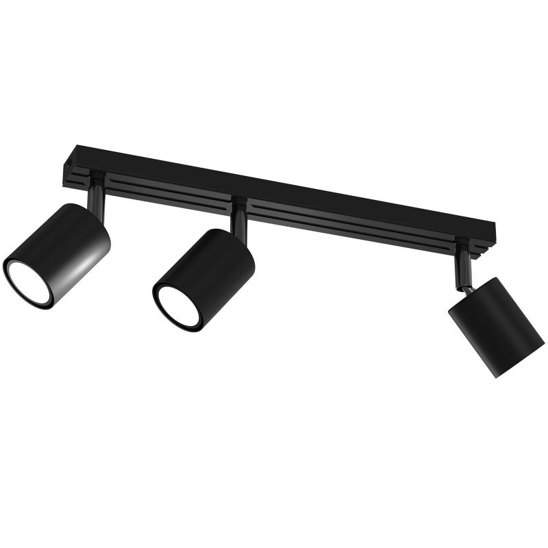 Lampa sufitowa Luminex Terra czarny mat-czarny połysk Listwa z lampami 3 x GU10 x 8W wym: 15,5 x 40 x 5,5 cm - 1 szt.
