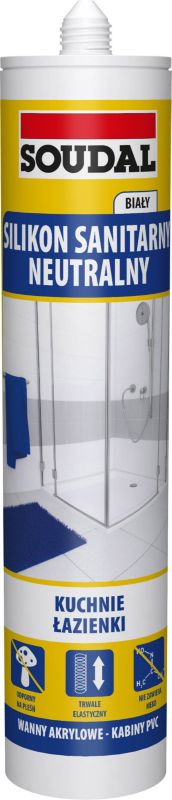 Silikon sanitarny neutralny Soudal biały 280 ml