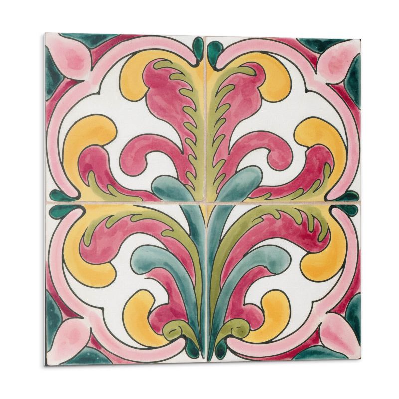 Kafelki samoprzylepne Wallfluent 50x50 cm Motyw falistej roślinności 4 szt.