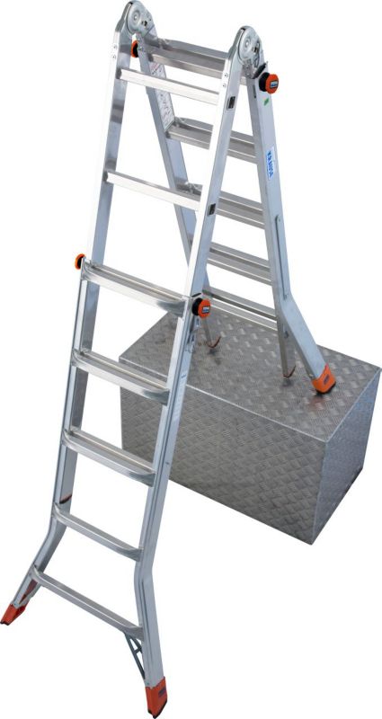 Drabina przegubowa teleskopowa KRAUSE MONTO ze stopniami TeleMatic 4x5, 1 szt.