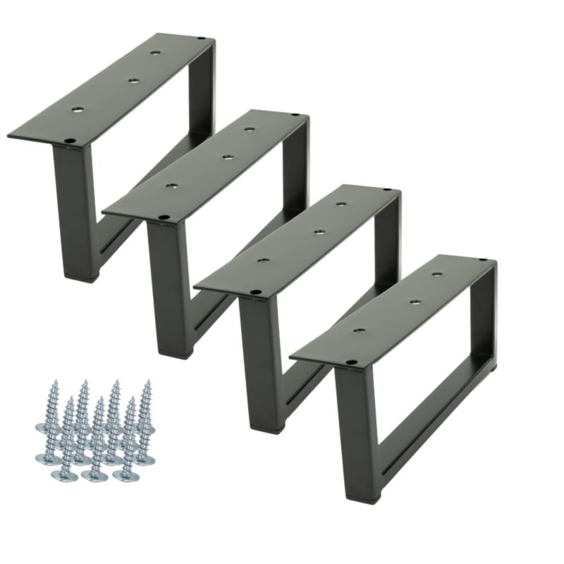 Noga meblowa B&B Ramka czarny mat wysokość 9 cm, długość 20 cm 4 szt