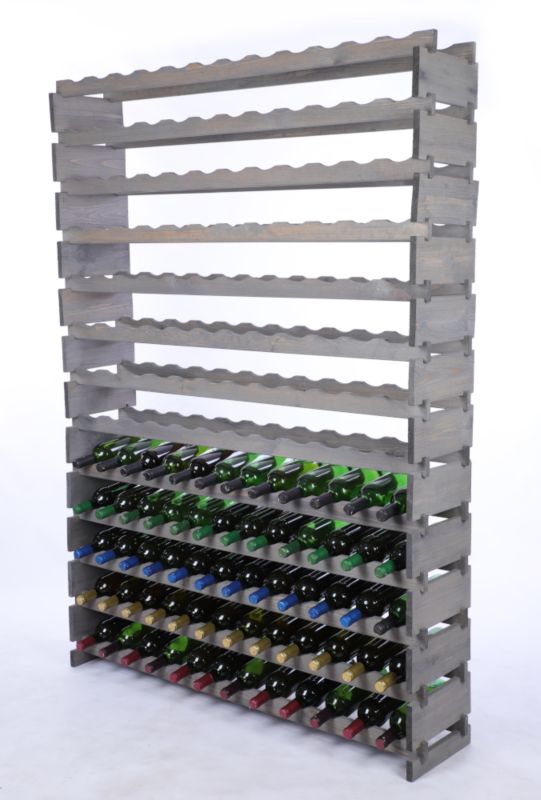 Stojak na wino MODO24 regał modułowy na butelki 13 leżni x 12 butelek montaż bez narzędzi impregnacja szara 1 szt.