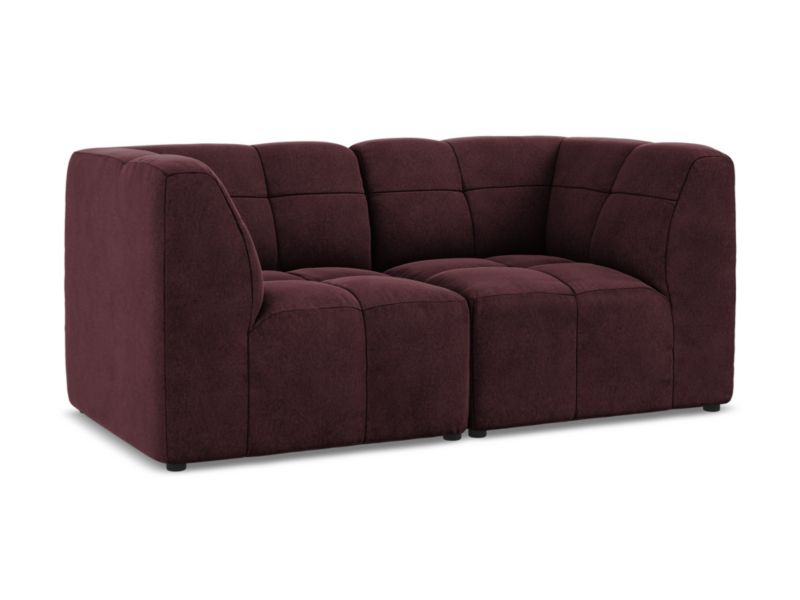 Modułowa sofa 2-osobowa LaMiaSofa GRADO z tkaniny welwetowej 180x90 cm burgundowy 1 szt.