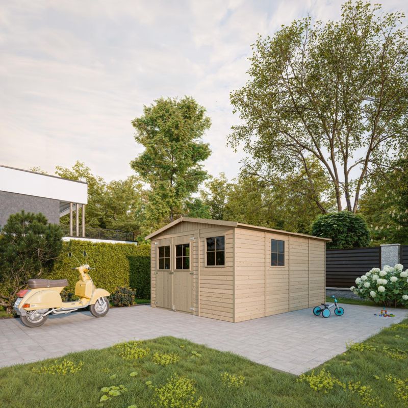 Drewniana szopa ogrodowa TIMBELA M336 Domek 11x14 ft, deski 17 mm 1 szt.