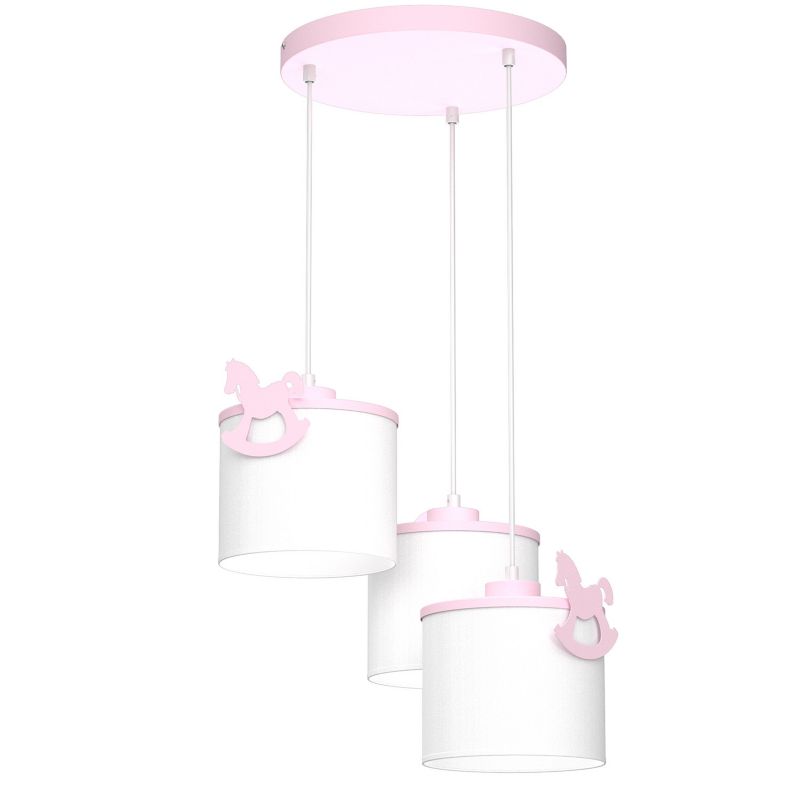 Lampa sufitowa wisząca Luminex Sweet róż wym: 115 x 45 x 45 cm 3xE27 x 15W tkanina 1 szt.