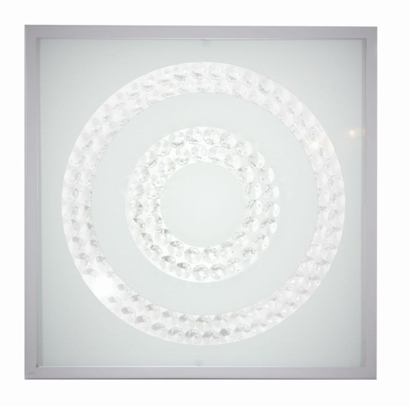 Plafon Candellux Lux srebrno-biały LED 16W 6500K 1000lm IP20 wym: 5 x 29 x 29 cm szkło - 1 szt.