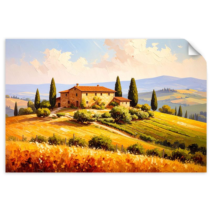 Naklejka na ścianę do salonu sypialni Feeby Toskania Krajobraz Widok 60x40cm 1szt