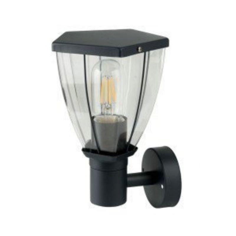 Kinkiet ścienny zewnętrzny V-TAC czarny 1 x E27 x IP44 wym: 24,5 x 14,8 x 16,5 cm - 1 szt.