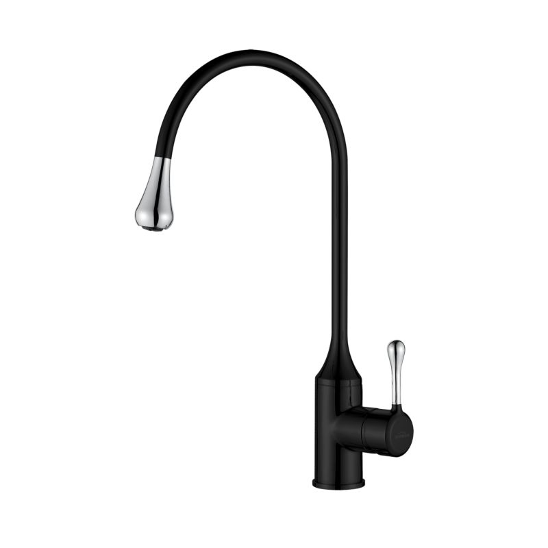 Bateria kuchenn zlewozmywakowa Invena Pingo z obrotową wylewką czarna/chrom 1 szt.