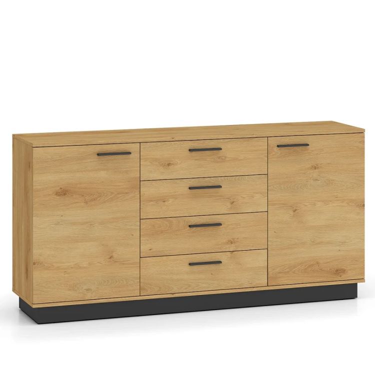 Komoda ML Meble BRONX 2D4S 170cm dąb/czarna 1 szt.