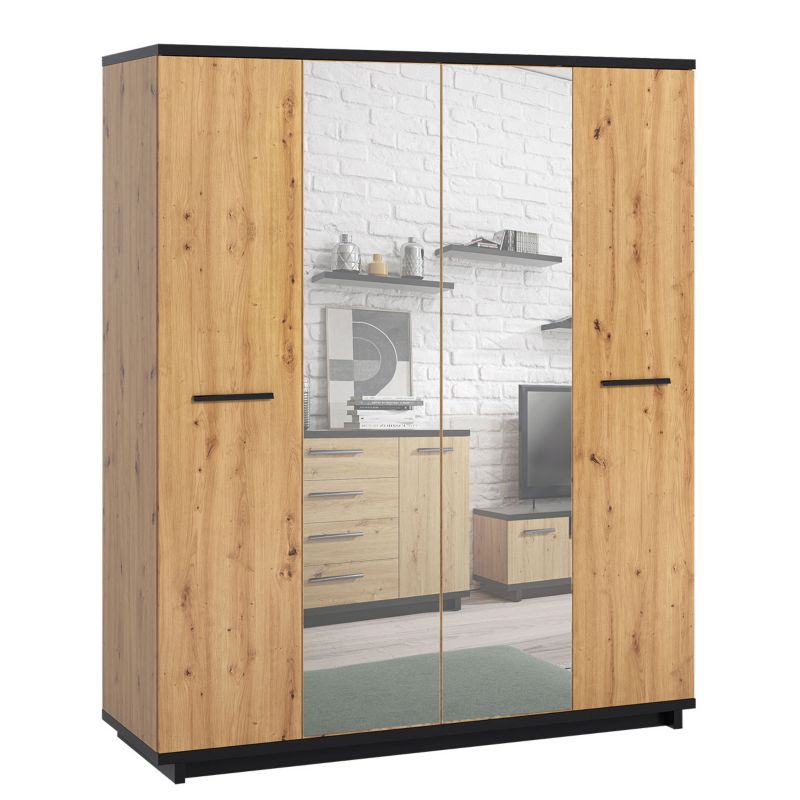 Szafa MIRJAN 24 Ines SZ4D dąb artisan / czarny 1 szt.