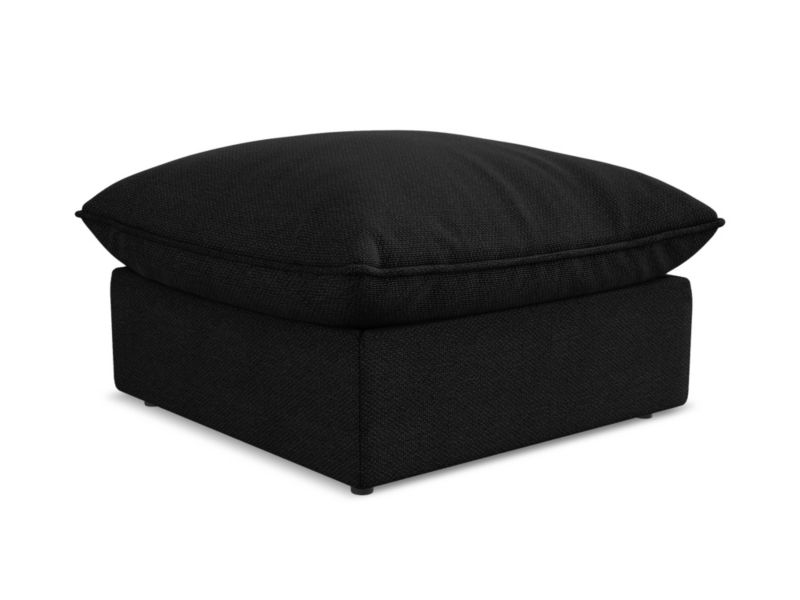 Pufa LaMiaSofa RAVENNA z tkaniny bouclé 75x75 cm czarny 1 szt.