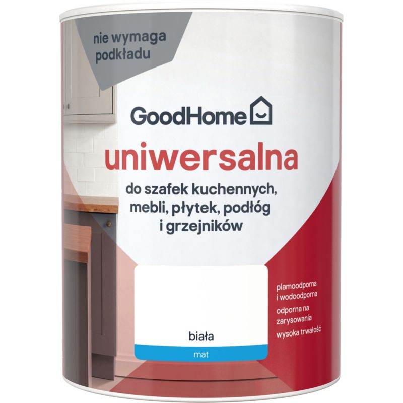 Farba uniwersalna GoodHome Reno biały mat 0,75 l