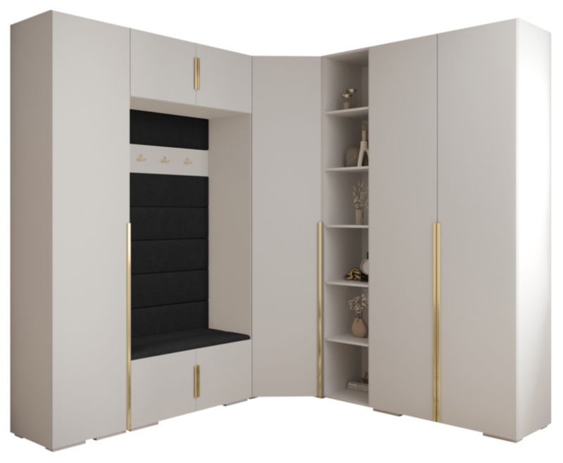 Garderoba do przedpokoju Abiks INOVA 1 Z2 biały+złoty+manila18 1szt.