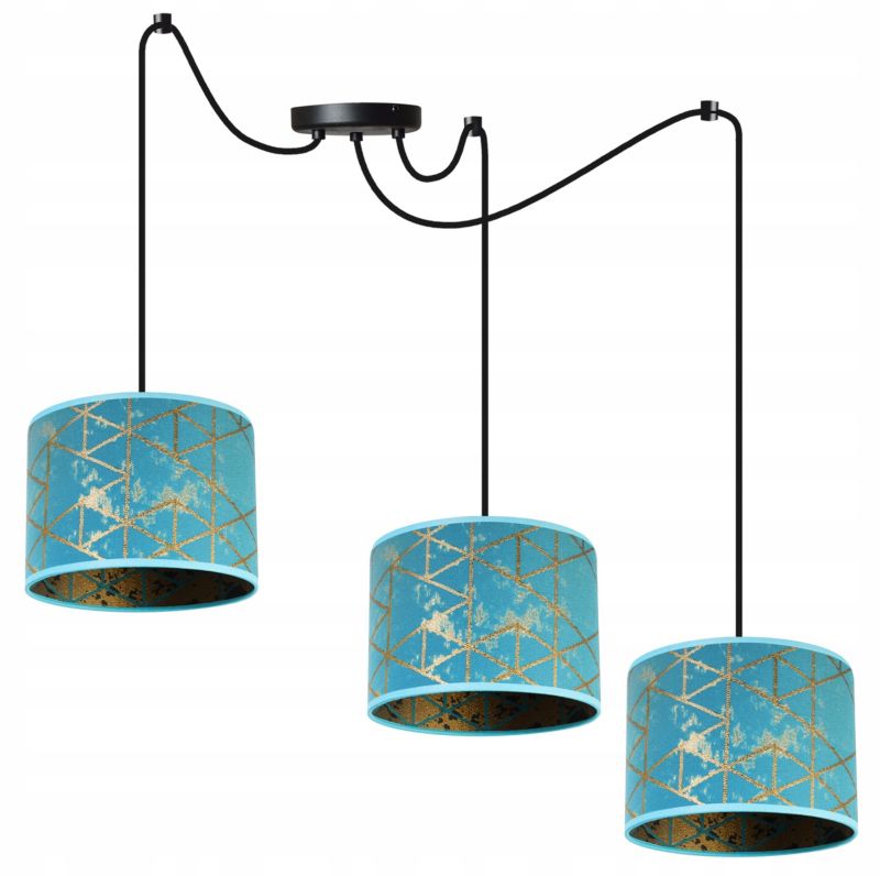 Lampa sufitowa wisząca Light Home LH Pająk Werona 3x E27 60W niebieski 1szt.