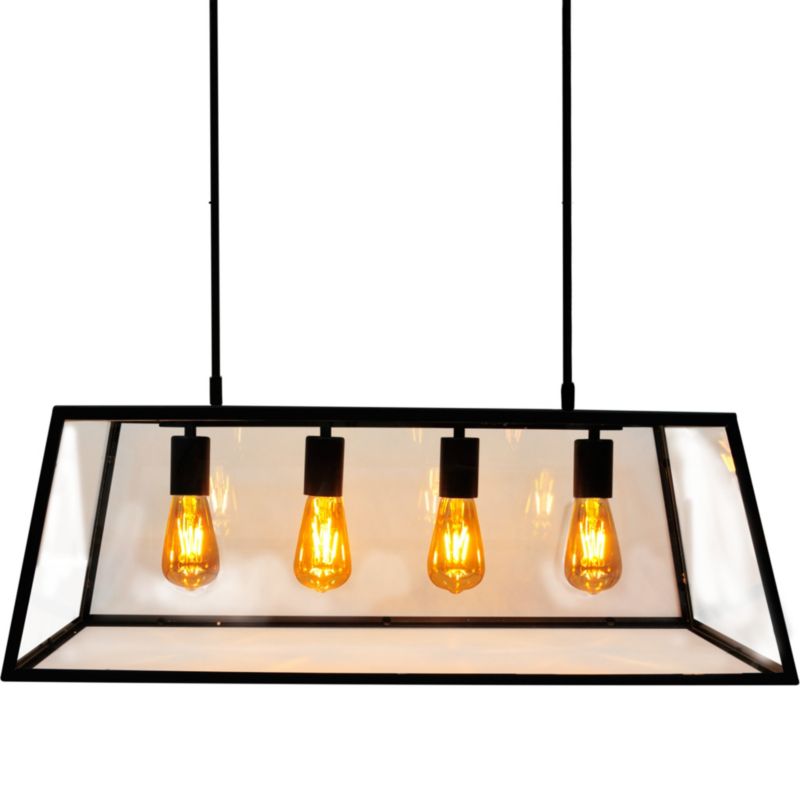 Lampa wisząca Polux Finland czarna wym: 131 x 30,5 x 78 cm 4xE27 x 20W 1 szt.