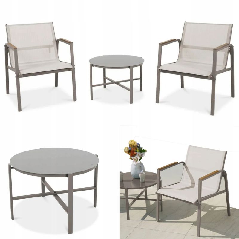 Zestaw Mebli Ogrodowych Balkonowych MANGO Fotel Stolik na Balkon Taras 1 szt