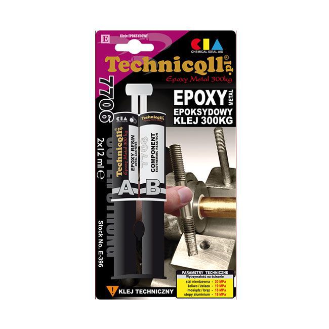 Klej Technicqll metalowy epoksydowy 2 x 12 ml