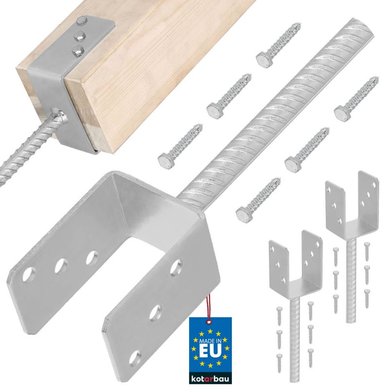 Podstawa słupa KOTARBAU z prętem do wmurowania 70 mm 2 szt.