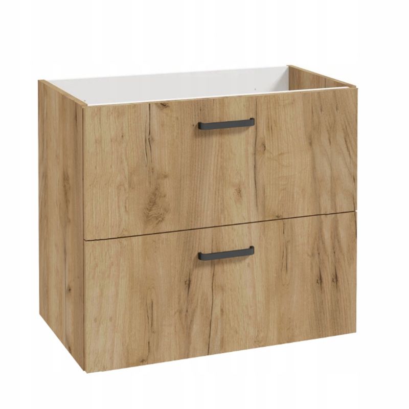 Szafka do Łazienki pod Umywalkę Stamar 800 x400mm Dąb Craft Złoty Wisząca 2 Szuflady 1 szt