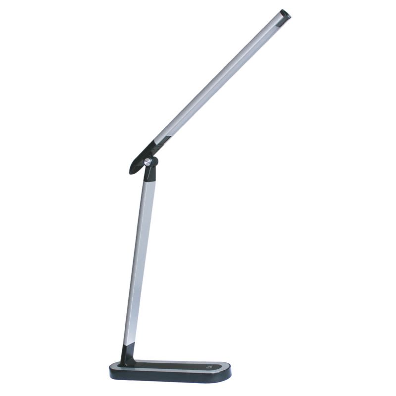 Lampa biurkowa Polux Madera czarno-srebrna LED 7W 4000K 400lm IP20 wym: 35.8 x 6.6 x 41.8 cm tworzywo sztuczne - 1 szt.