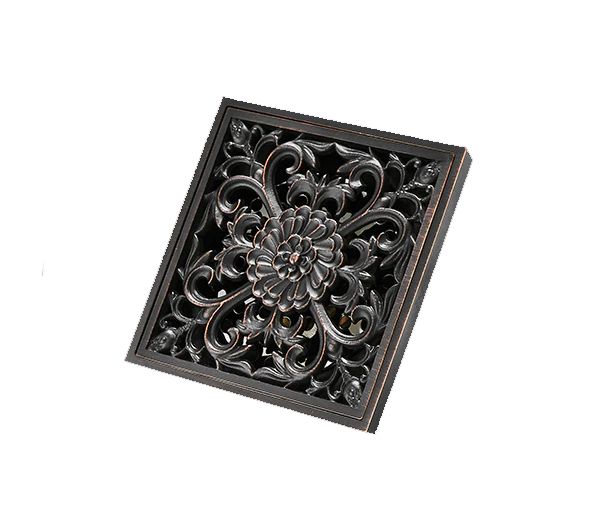 Odpływ prysznicowy Lauferi EBONA mosiężny kwadratowy czarny retro 1 szt.