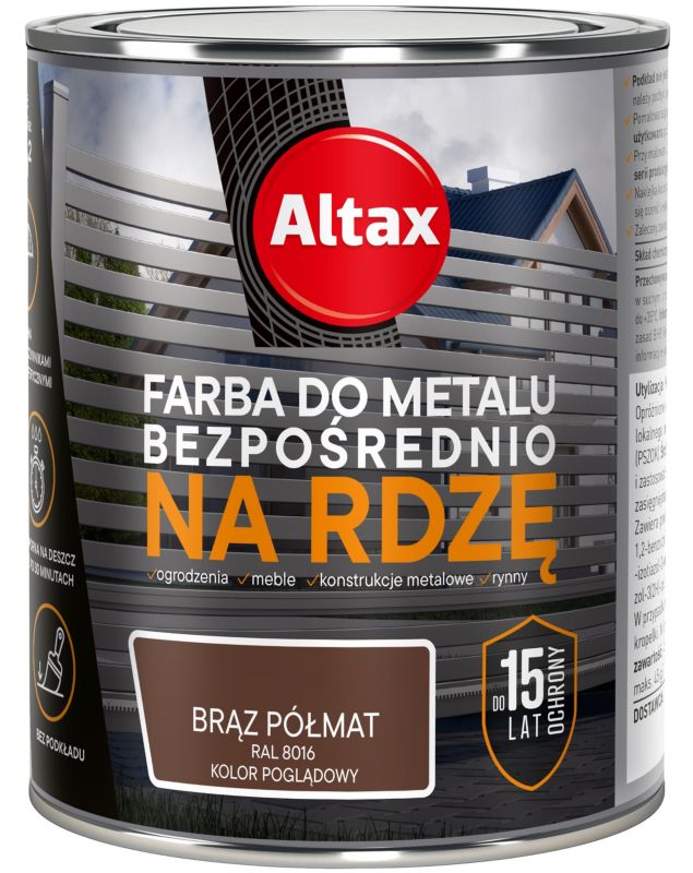 Farba antykorozyjna Altax brąz półmat 0,75 l