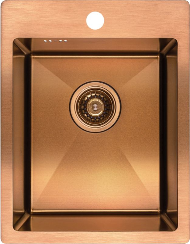 Zlewozmywak stalowy Laveo Samana 1-komorowy miedziany