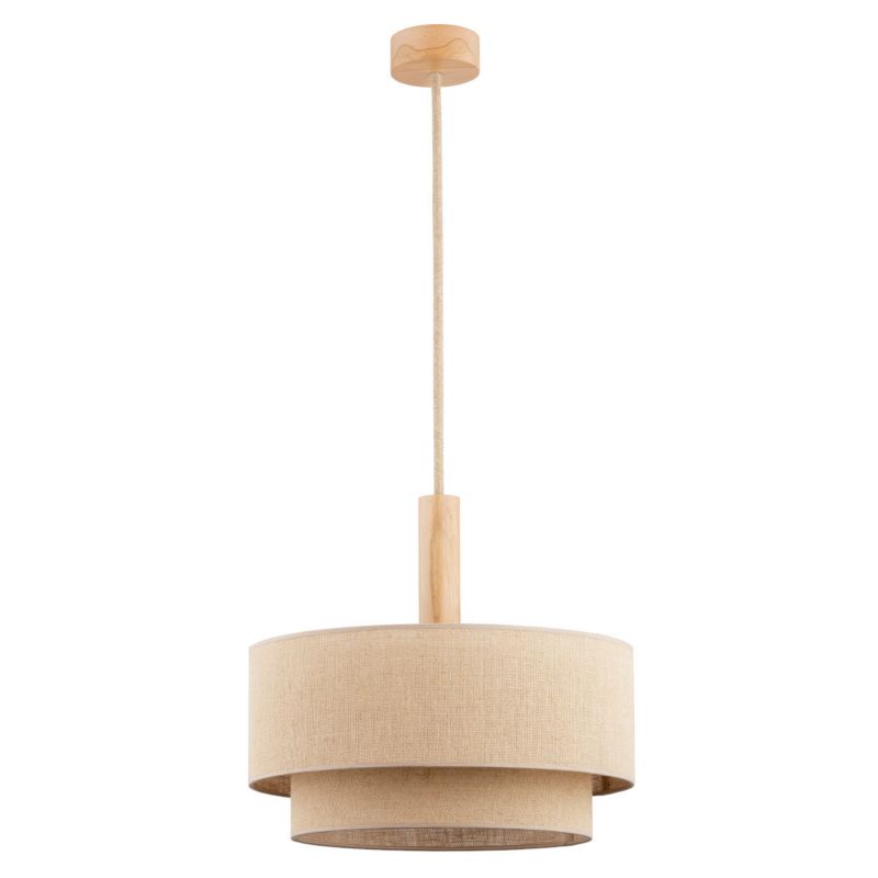 Lampa wisząca Alfa Kama beżowa jasne drewno wym: 98 x 45 x 45 cm 1xE27 x 15W 1 szt.