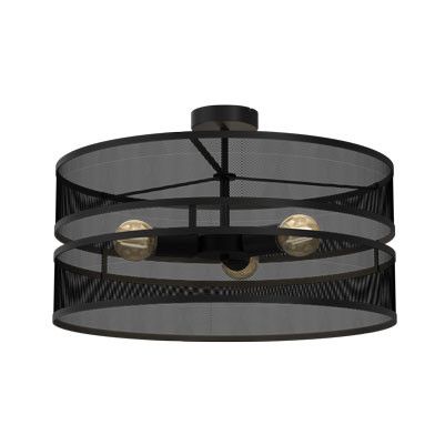 Lampa wisząca Luminex Glum czarny mat wym: 32 x 55 x 55 cm 3xE27 x 15W metal 1 szt.