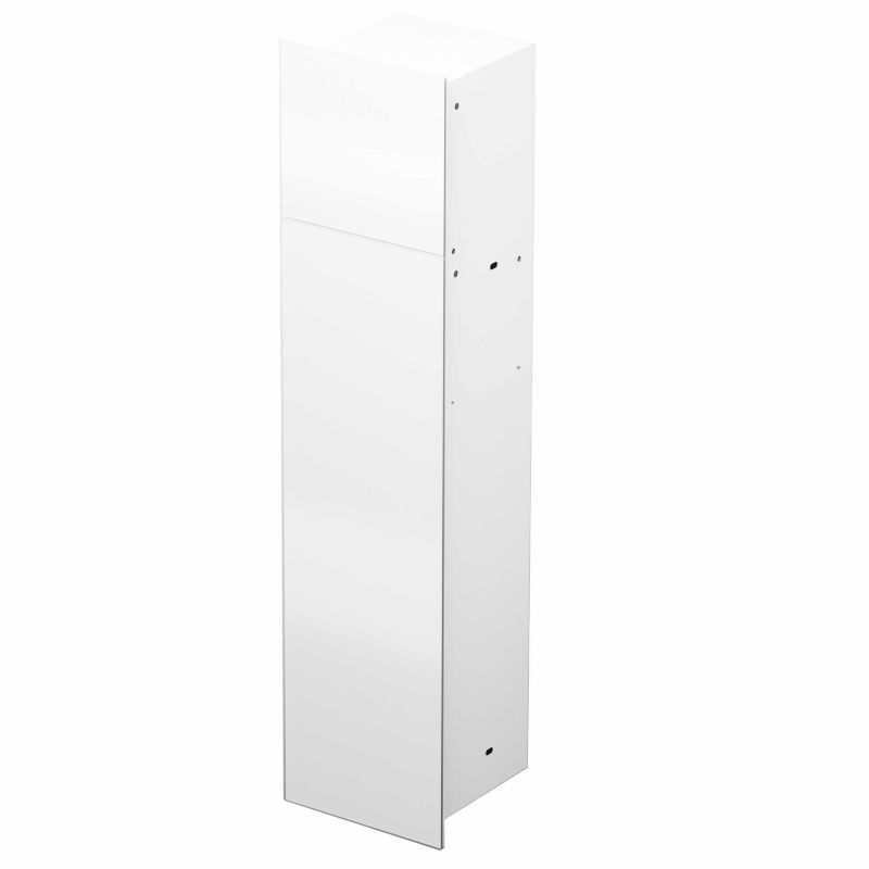 Schowek WC do zabudowy stal drzwi białe lewe